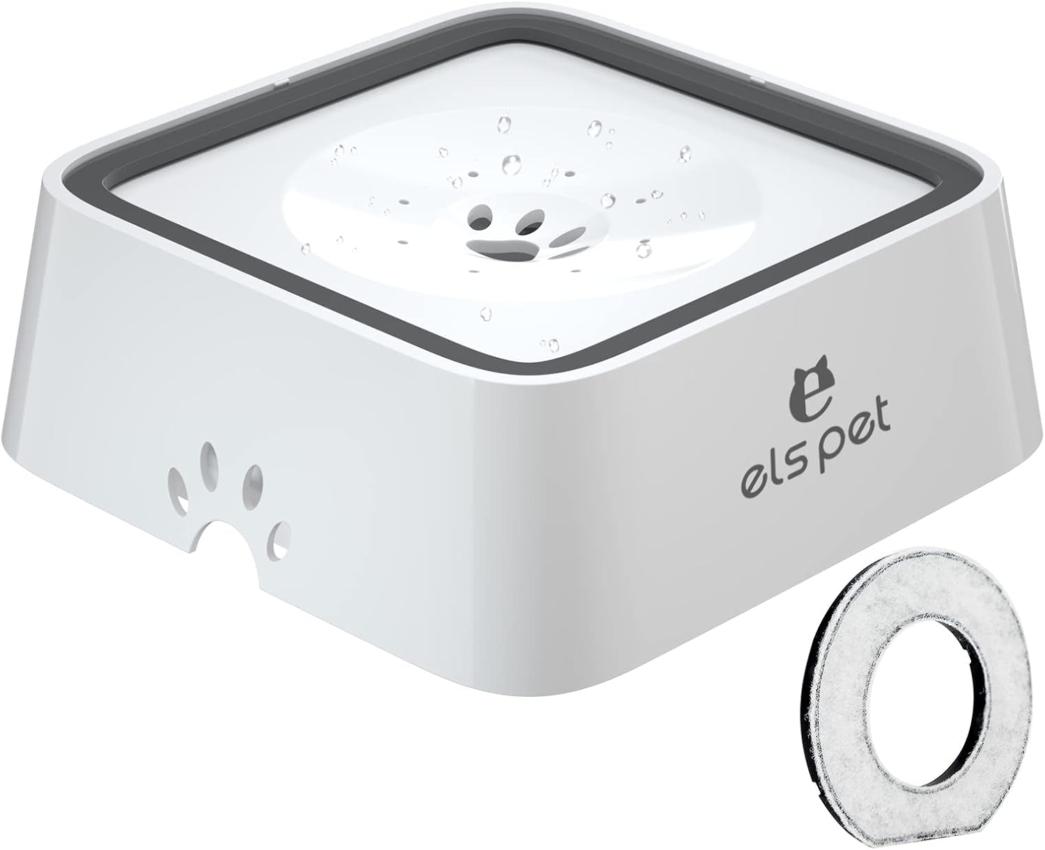 els-pet-grey-70oz-2l-no-spill-dog-cat-bowl-carbon-filter-water-dispenser-70oz-2l-floating-disk-slow-drink-activated-carbon-filter-dual-spill-proof-anti-slip-dishwasher-safe-medium-large-dogs
