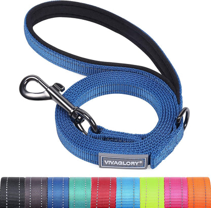 VIVAGLORY Dog Leash Puppy Leash for Collar, 3Ft X 1In, Black | with Soft Padded Handle for Training & Walking, Heavy Duty & Double Layer Nylon Pet Puppy54