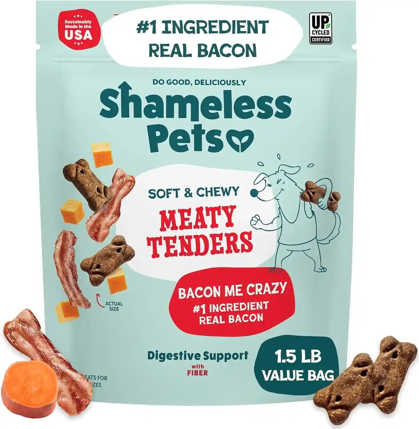 shameless-pets-soft-dog-treats-bacon-me-crazy-meaty-tenders-soft-chewy-treats-for-dogs-real-bacon-1st-ingredient-grain-free-healthy-treats-for-small-medium-large-dogs-8oz