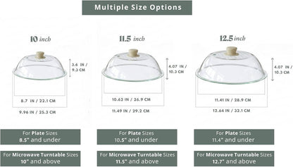 Lighter Weight Tempered Glass Microwave Splatter Cover - 11.5 Inch | Inner Diameter 10.6” - Heat-Resistant Durable Glass Lid with Vent, Silicone Knob, Dishwasher Safe, 100% Food Grade, BPA Free4