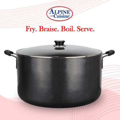 35 Quart Non-Stick Stock Pot with Tempered Glass Lid and Carrying Handles, Multi-Purpose Cookware Aluminum Dutch Oven for Braising, Boiling, Stewing4