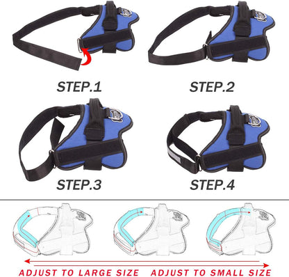 Dog Harness, No-Pull Reflective Dog Vest, Breathable Adjustable Pet Harness with Handle for Outdoor Walking - No More Pulling, Tugging or Choking (Blue, S)3