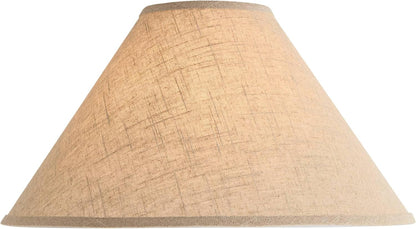 Pre-Assembled Laine Fine Extra Large Burlap Empire Shade 6X19X12 (Spider) | 6" Top X 19" Bottom X 10.5" High X 12" Slant Replacement for Table + Floor Lamps Harp + Finial6