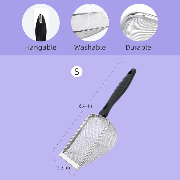Niteangel Hamster Sand Bath Scoop: Can Removes Clump Waste Keeps Clean Sand | Built to Last for Deeper Hygienic Clean - Stainless Steel Fine Mesh Sand Sifter for Niteangel Sandbath & Fine Sand2