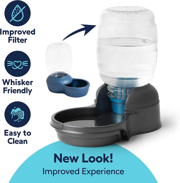 Petmate Replendish Automatic Dog Water Dispenser Gravity Pet Waterer with Microban Protection Base, 100% BPA Free - 4 Gallon, Wide Mouth Bowl, with 2 Extra Filters12
