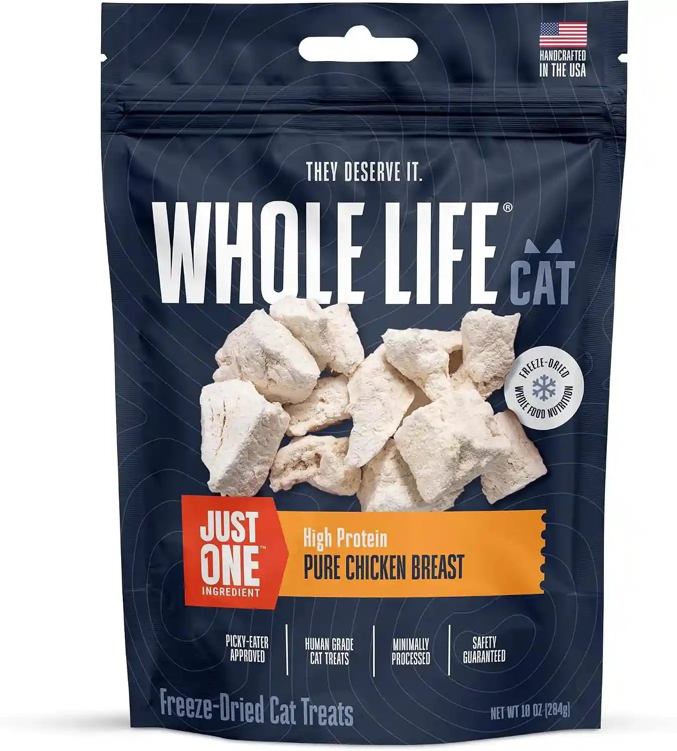 whole-life-cat-just-one-chicken-freeze-dried-cat-treats-human-grade-high-protein-food-healthy-training-snacks-freeze-dried-chicken-food-toppers-usa-made-natural-treats-4-oz-pack-of-1