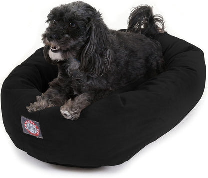 Majestic Pet 32 Inch Suede Calming Dog Bed Washable – Cozy Soft round Dog Bed with Spine Support for Dogs to Rest Their Head - Fluffy Donut Dog Bed 32X23X7 (Inch) - round Pet Bed Medium – Sage60