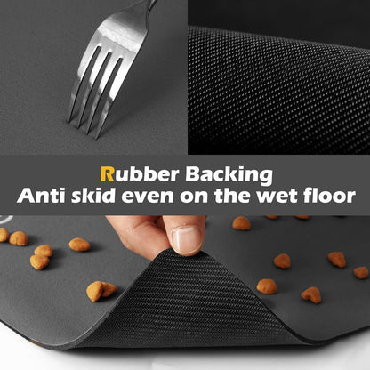 Pet Feeding Mat-Absorbent Dog Mat for Food and Water Bowl-Accessories Pet Supplies- Bowl for Messy Drinkers-No Stains Quick Dry Dog Water Dispenser Mat (12"X19", Dark Grey)6