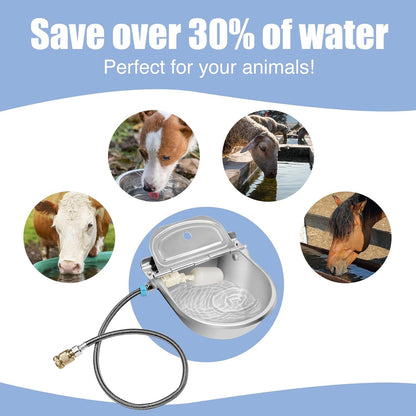 Automatic Water Dispenser for Dog, Stainless Steel Dog Water Bowl Dispenser with 2 Float Valves7