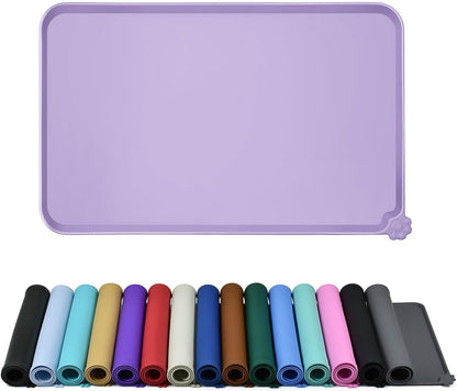 Reopet Silicone Pet Feeding Mat - Waterproof & Non-Slip Dog Cat Placemat | High Raised Edges Prevent Food & Water Spills to Protect Floors, Easy to Clean, Fit for Dog Cat Bowls9