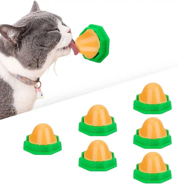 Potaroma 6 Pack Cat Energy Ball Toys, Includes Catnip for Cats Lick | Edible Kitty Toys, Safe Healthy Kitten Chew Toys, Teeth Cleaning Dental Cat Toy, Cat Wall Treats1