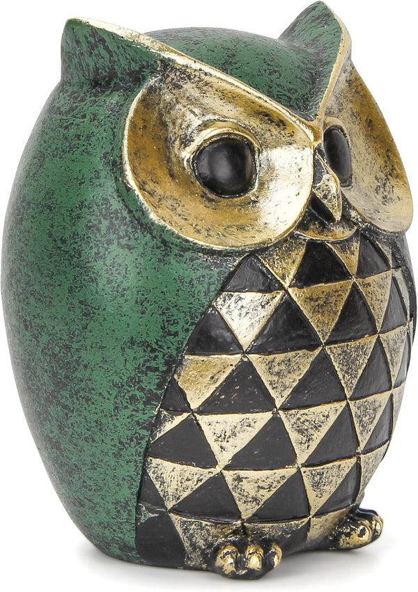 Owl Statue for Home Decor Accents,Owl Decor for Modern Bathroom Bookshelf Bedroom Mantle Living Room Home Office TV Stand Shelf Boho Decorations,Retro Decor Small Bird Items Gift for Women3