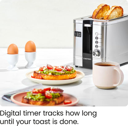 2-Slice Digital Toaster, Pop-Up, Stainless Steel, Extra-Wide Slots for Bagels, Defrost, Reheat, Cancel Functions, Removable Crumb Tray4