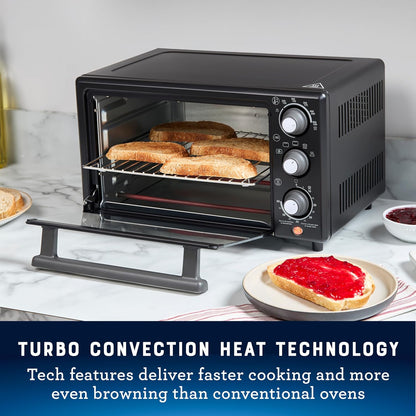 Oster® Compact Air Fryer Toaster Oven. Convection Countertop Pizza Oven, 4-Slice Toaster with 5 Cooking Functions – Air Fry, Bake, Toast, Broil, and Warm2
