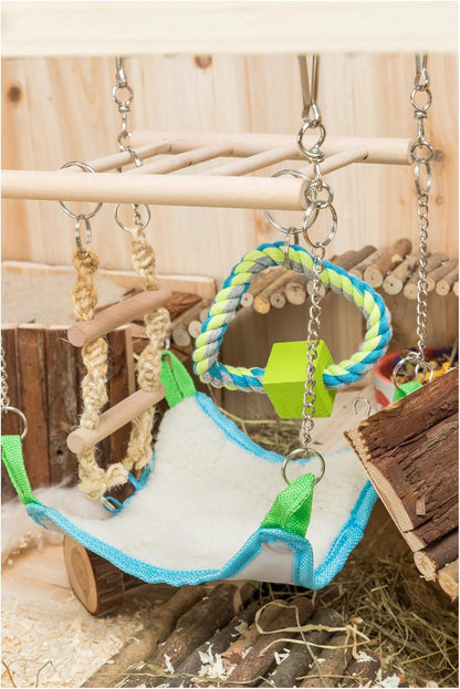 Trixie Small Animal Suspension Bridge, Hanging Cage Accessory with Hammock and Climbing Toys - Ladder and Ring, Ideal for Rats, Ferrets, Guinea Pigs, Mice2