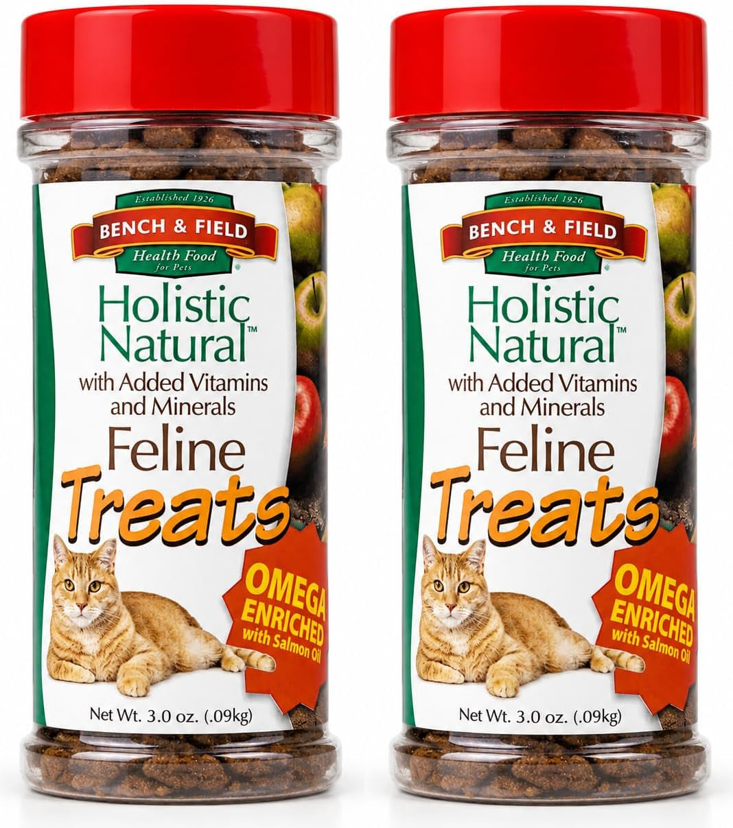 bench-field-holistic-natural-healthy-kitty-cat-treats-crunchy-fish-shaped-bites-delicious-seafood-flavored-snack-3-ounce-pack-of-3-bottles