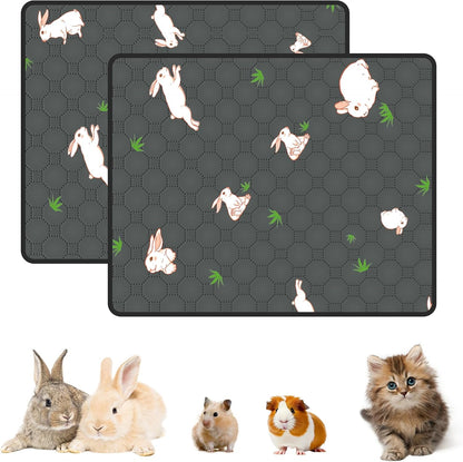 2-Pack Guinea Pig Cage Liner, 24" X 47" Reusable Guinea Pig Bedding Washable Absorbent Pee Pads for Dogs Rabbit Chinchilla Hamster, Leakproof & anti Slip27