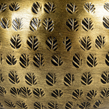 Round Hammered Metal Container with Bird Finial, Brass Finish4