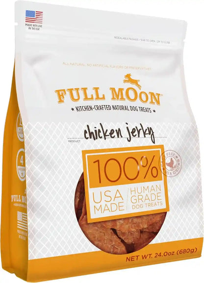 Full Moon Chicken Jerky Healthy All Natural Dog Treats Human Grade Made in USA Grain Free, 1.5 Pound (Pack of 1)1