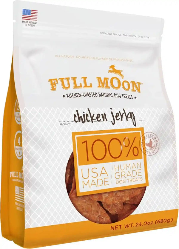 Full Moon Chicken Jerky Healthy All Natural Dog Treats Human Grade Made in USA Grain Free, 1.5 Pound (Pack of 1)1