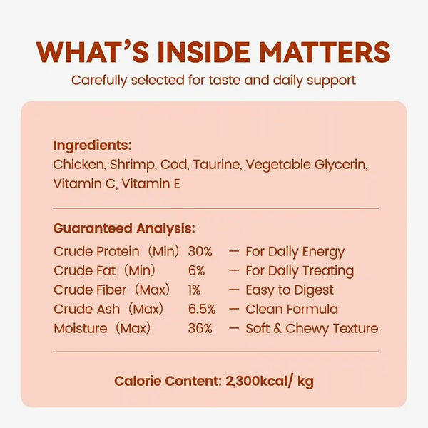 Soft Chicken & Shrimp Cat Treats Thin Slices Easy Chew 3.2 Oz | Thin Soft Slices for Kittens, Adults and Senior Cats; Easy-Chew Texture for Daily Rewarding4