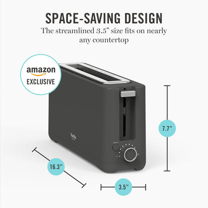 2 Slice Long Slot Toaster, Extra Wide, Caviar Gray | 10 Shade Settings, 10” Wide Slot, Sourdough, Bagels, Artisan Bread & Waffles, Smart Centering, Removable Crumb Tray4