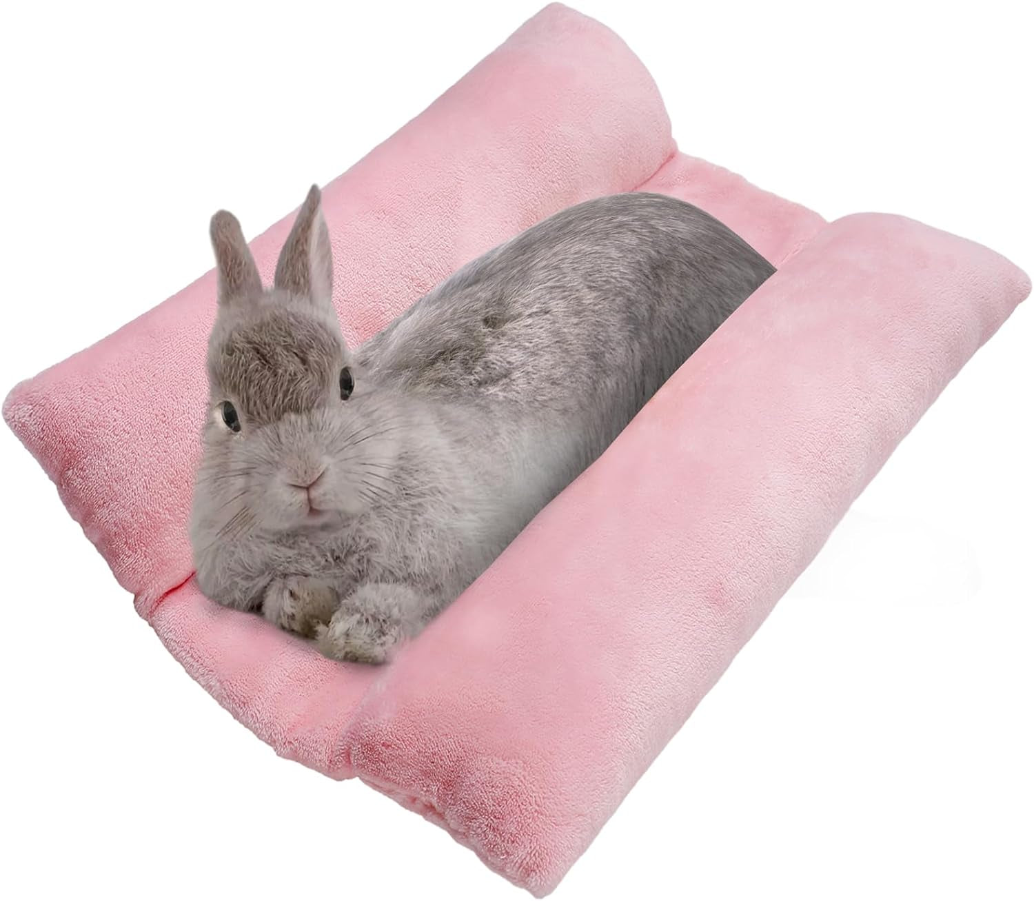 mewtogo-15-7-x-14-bunny-bed-for-rabbit-cage-thickened-soft-prevent-sore-hocks-plush-mat-with-cotton-lounger-pillows-small-animal-flop-mat-for-hutch-sleeping-indoor-gray-star