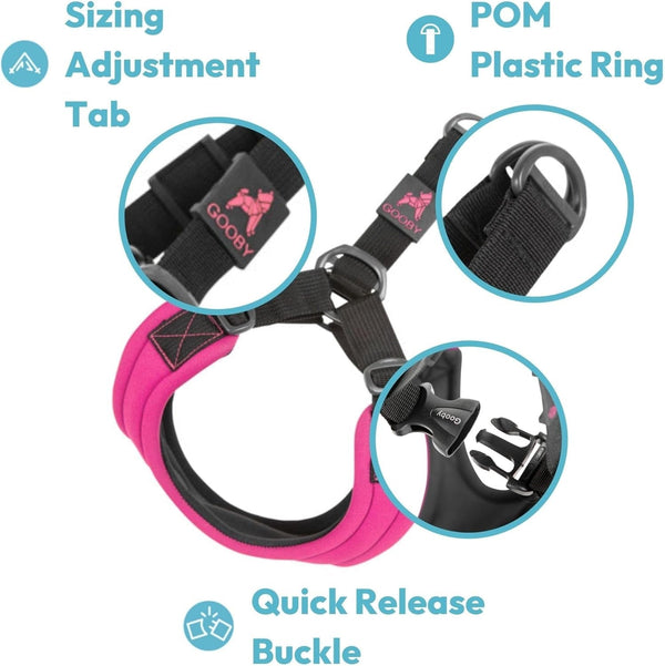 Gooby Escape Free Sport Harness - Red, Medium - No Choke Step-In Patented Neoprene Small Dog Harness with Four-Point Adjustment - Perfect on the Go Dog Harness for Medium Dogs No Pull and Small Dogs4