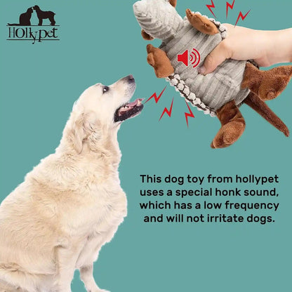 Hollypet Plush Dog Squeaky Toy Stuffed Armadillo Animal Pet Puppy Chew Toys with Clean Teeth for Small Medium Large All Breed Sizes Dogs, Gray, 8 In5