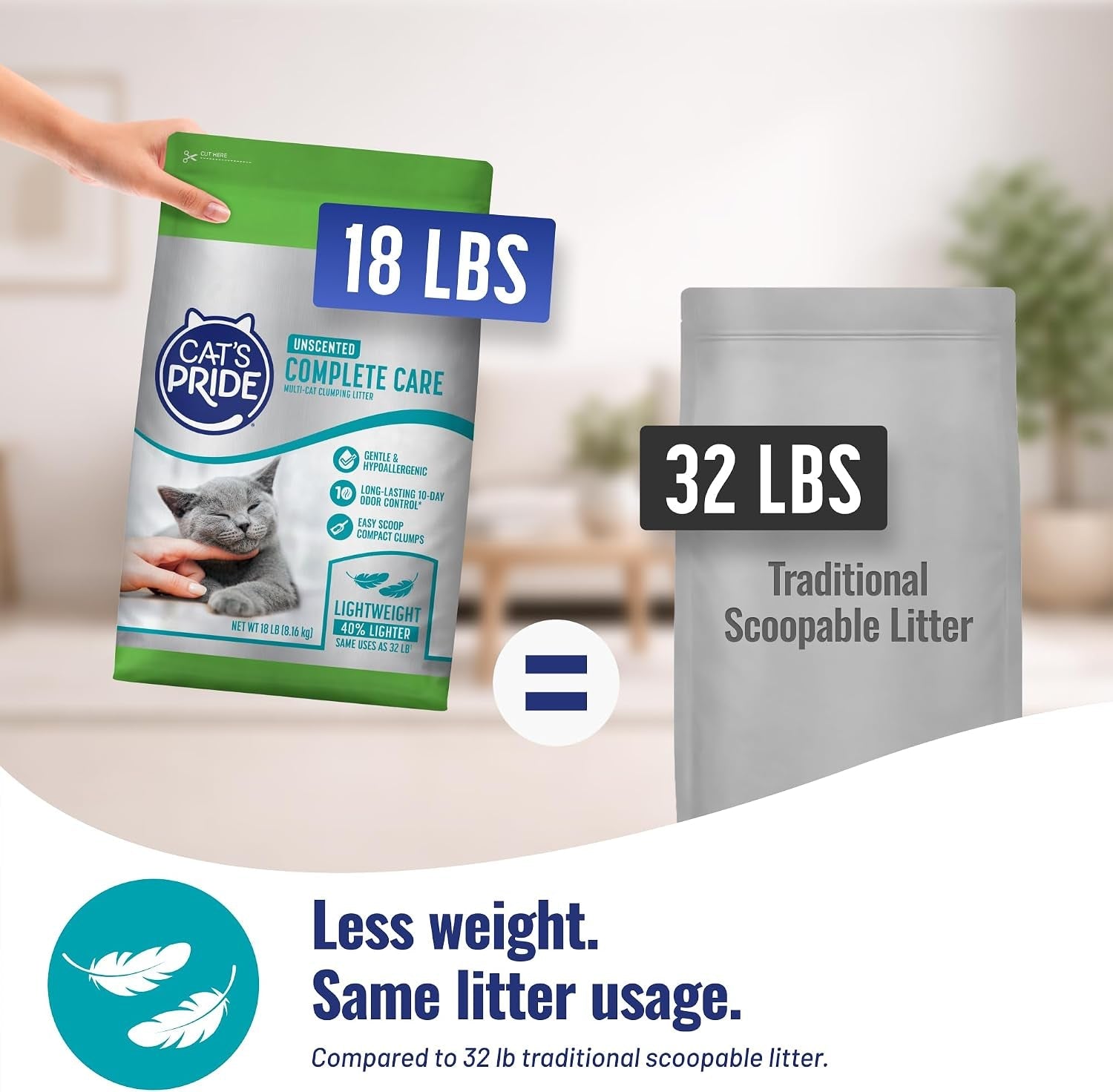 cats-pride-premium-lightweight-clumping-litter-complete-care-up-to-10-days-of-powerful-odor-control-hypoallergenic-multi-cat-unscented-18-pounds