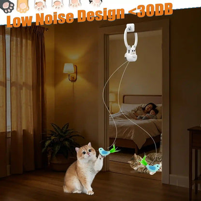 Interactive Cat Toys for Indoor Cats, Automatic Flying Bird Feather Wand Toy for Chase Exercise Enrichment, Rechargeable Durable Safe Hanging Cat Toy for Bored Kittens & Adult Cats6