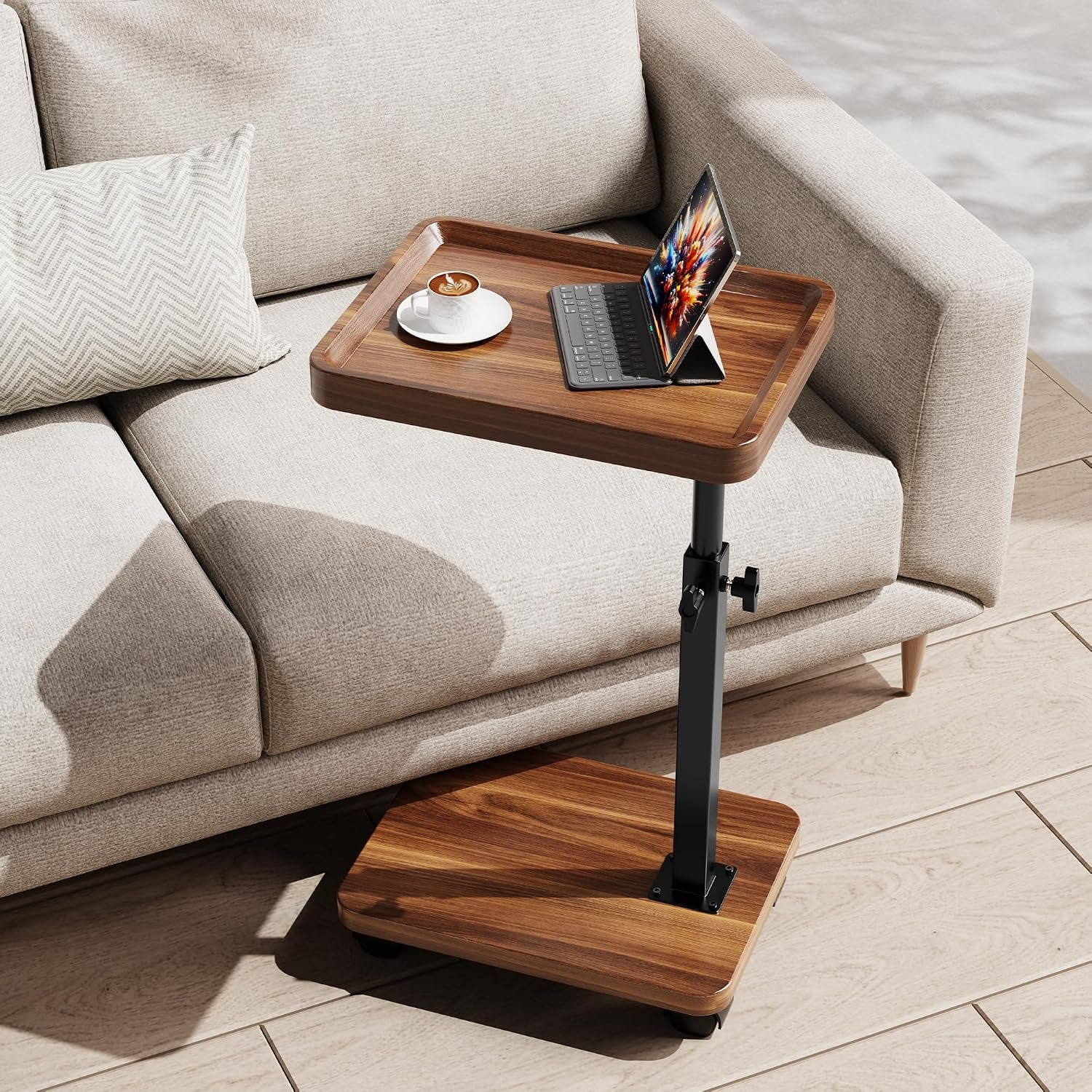 c-table-end-table-adjustable-height-360-swivel-tv-tray-table-for-small-spaces-side-tables-with-wheels-for-living-room-and-bedroom-bed-walnut