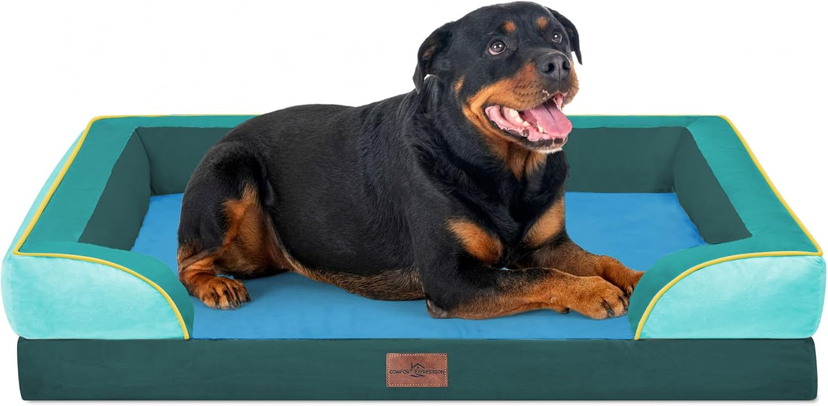 comfort-expression-orthopedic-dog-bed-for-extra-large-dogs-with-bolster-waterproof-dog-couch-bed-with-washable-cover-non-slip-bottom-supportive-egg-crate-foam-xl-pet-bed-42x30-inch