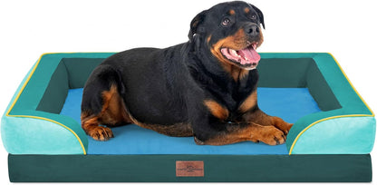 Comfort Expression Orthopedic Dog Bed for Extra Large Dogs with Bolster | Waterproof Dog Couch Bed with Washable Cover & Non-Slip Bottom, Supportive Egg Crate Foam XL Pet Bed, 42X30 Inch14