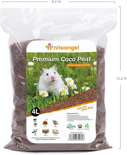Niteangel Natural Coco/Cork Hamster Bedding: 4L Absorb Odors & Low Dust | Encourages Digging & Burrowing Instinct - Pet Litter for Dwarf Syrian Hamsters Gerbils Mices Degus or Other Small Animal6