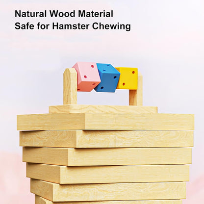 Hamster Enrichment Toys, Hamster Chew Toys, Wooden Small Animal Cage Accessories, for Syrian & Dwarf Hamsters, Gerbils, Rats4