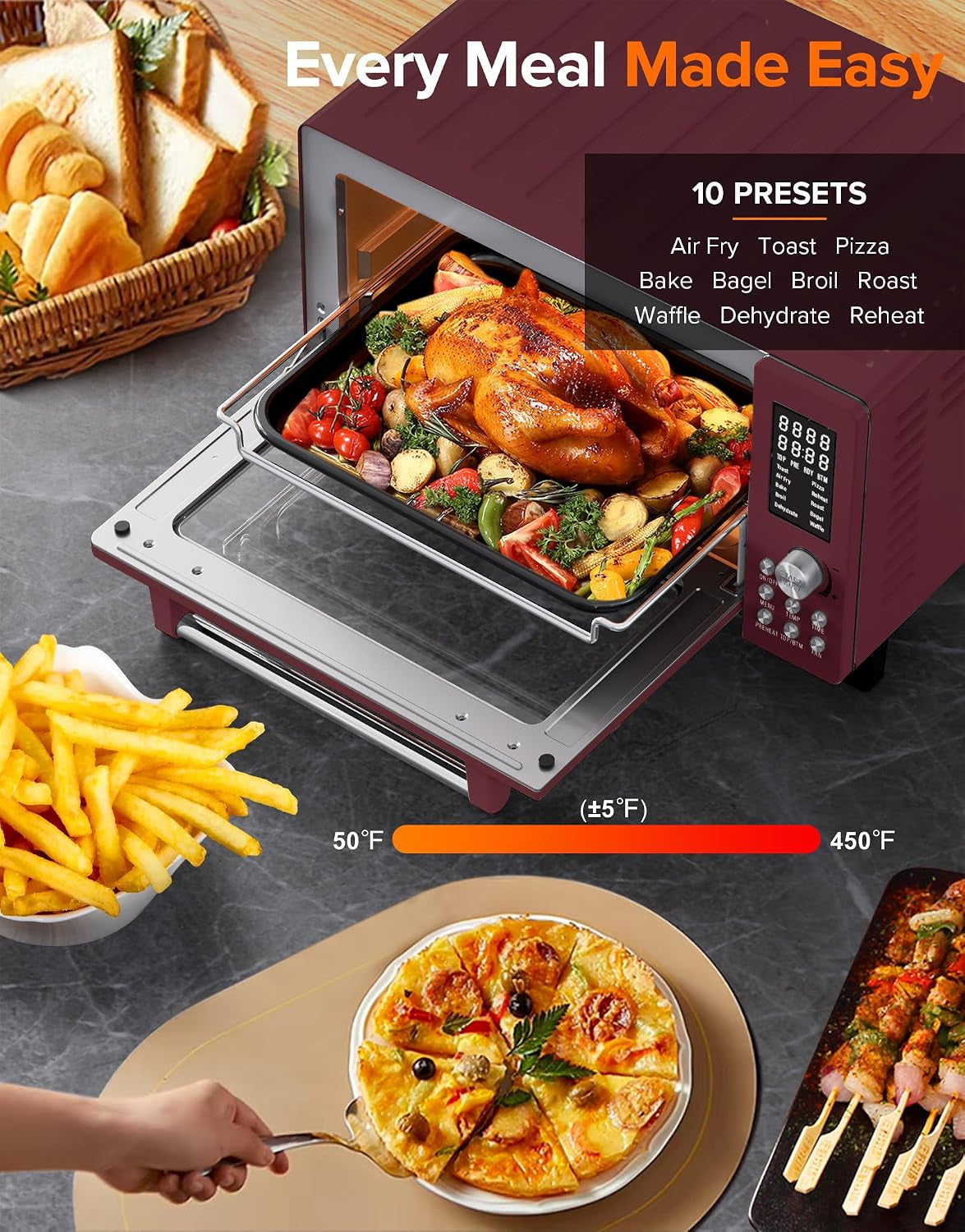 bravo-pro-smart-air-fryer-toaster-oven-countertop-combo-10-in-1-cooking-functions-1800w-50-450-f-21-qt-pfas-free-upgraded-super-convection-cinnamon