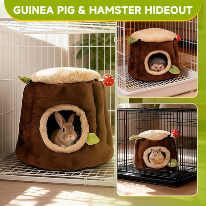 LYART Guinea Pig Hamster Bedding or Hideout for Mouse Mice Rat Ferret Bunny Fluff Bedding Bed House Cage Accessories, Dwarf Rabbits Hedgehog Bearded Dragon Warm Bedding Winter Nest Cave, Washable(2.L)2