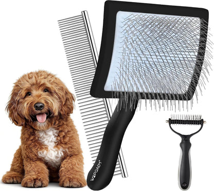 Wooden Long Pin Slicker Brush for Dogs, Doodles, Poodles, Long Hair | Grooming, Detangling, and Fluffing for Wavy and Curly Hair—Designed for Heavy, Thick Coats to Prevent Matting at Home10