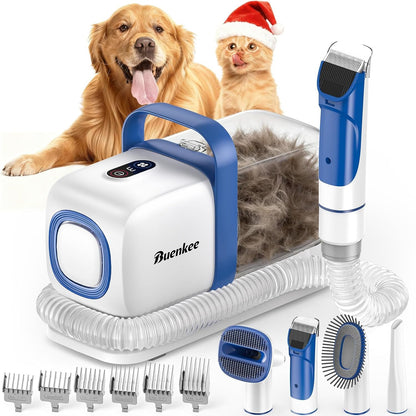 Buenkee Dog Grooming Vacuum Kit, 15000Pa Clipper, Shedding Brush, 2L, White | Brush, Trim and Deshed at Home with Less Flying Fur, Mess-Control Suction and Fewer Emptying Breaks during Longer Sessions1