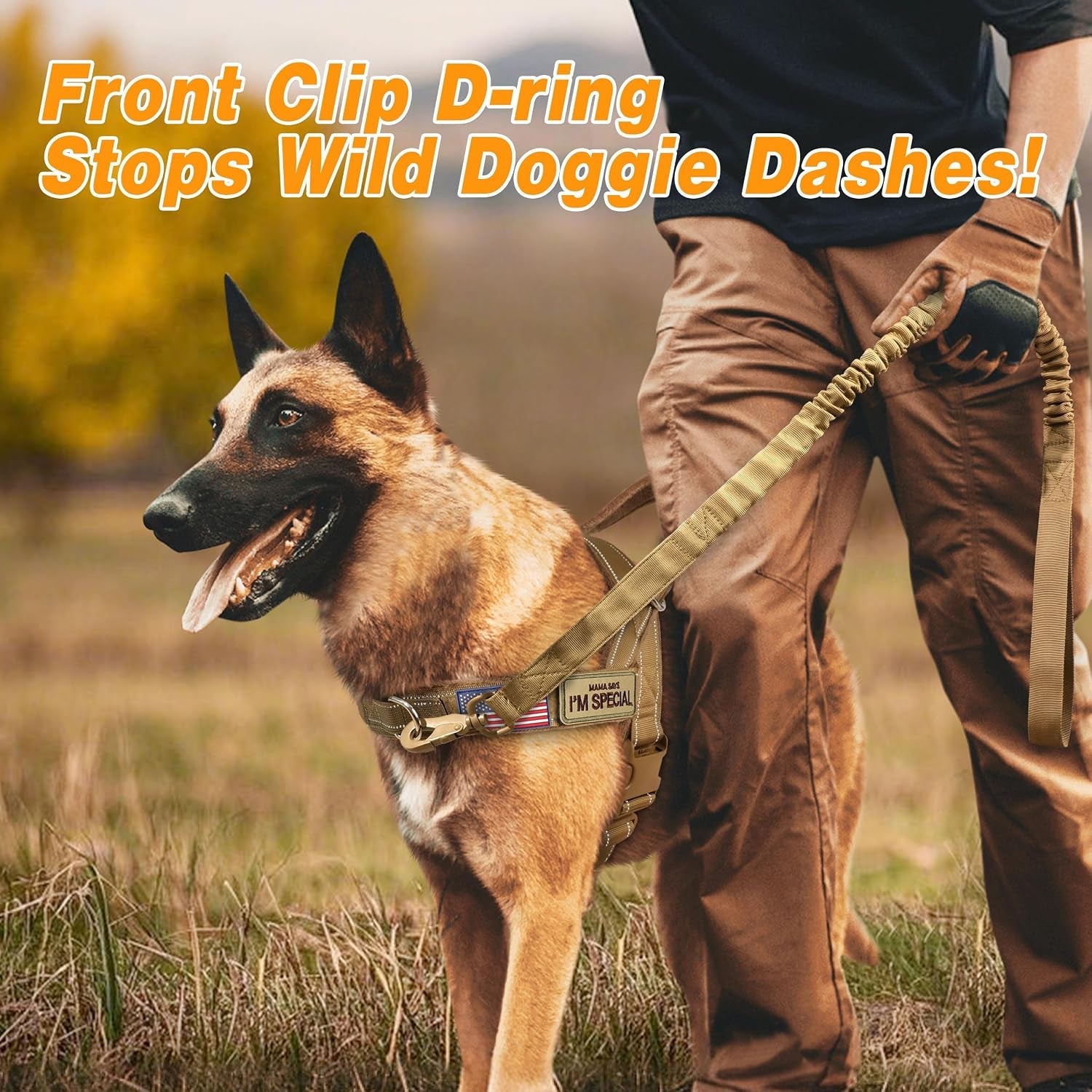 forestpaw-no-pull-dog-harness-with-large-handle-comfortable-l-brown-adjustable-fits-chest-26-31-50-80-lbs-slip-on-quick-release-easy-control-soft-padded-for-medium-large-dogs-walking-training
