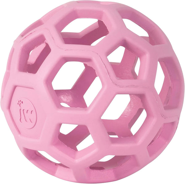 JW Pet Hol-Ee Roller™, Dog Toy Puzzle Ball, Natural Rubber, Small (3 Inch Diameter), Pink2