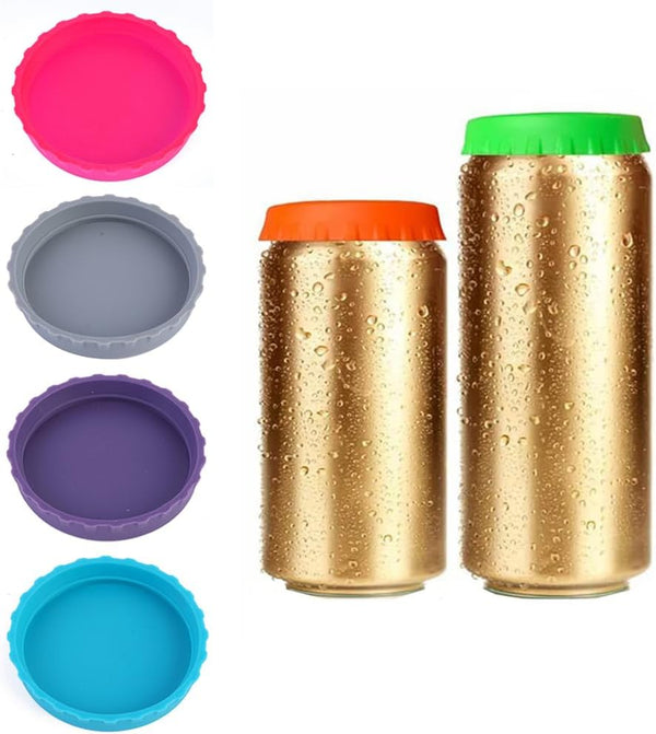 6 Pack Silicone Soda Can Lids, 6 Color Bpa-Free Reusable Silicone Can Covers, Can Stopper or Protector for Soda, Beer, Drink, Juice, Coke, Beverage, Fits Standard Cans1