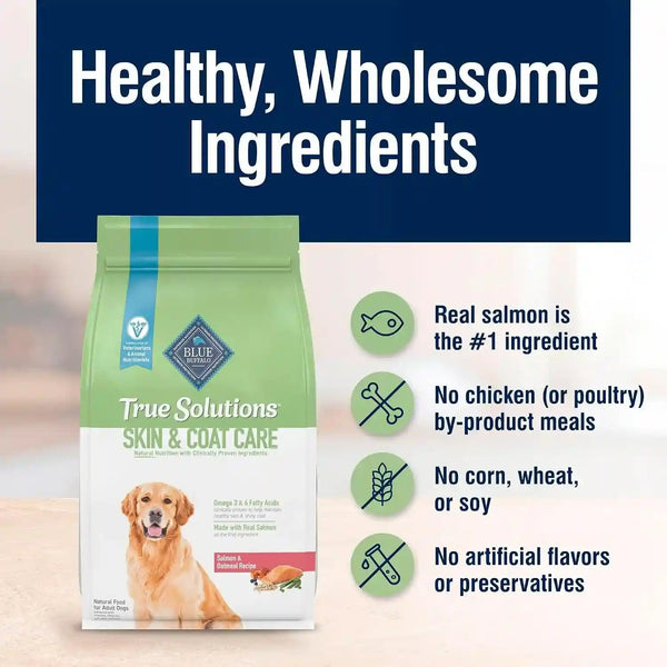 Blue Buffalo True Solutions Skin & Coat Care Natural Dry Dog Food for Adult Dogs, Salmon, 11-Lb. Bag6