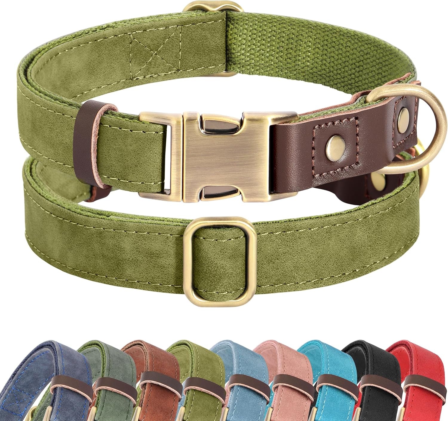 didog-pu-leather-dog-collar-for-small-dogs-puppy-soft-lining-green-s-all-day-comfort-for-daily-walks-and-backyard-play-quick-release-metal-buckle-for-easy-on-off-d-ring-for-leash-easy-clean