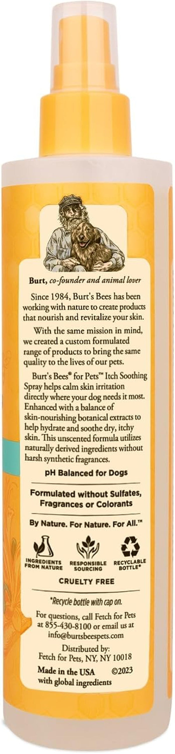 Burt'S Bees for Pets anti Itch Dog Spray with Honeysuckle and Honey, Waterless Grooming Mist for Dry Flaky Skin, Dog Itch Relief between Baths, Natural Origin Coat Care for Dogs, 10 Fl Oz2