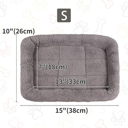 Small Cat Bed Mat Plush Pet Cushion, 15" X 10" Cat Pad with Pillow around for Indoor Pets, Puppy Curl Sleep Self Warming Mat for Crate Carrier/Outdoor Pet Houses, Non-Slip Bottom, Small3