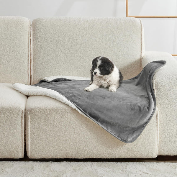 Waterproof Blanket for Bed Couch Sofa, Soft Liquid Pee Proof Pet Blanket for Dog Puppy Cat, Reversible Sherpa Fleece Furniture Protector (Dark Purple, 50X60 Inches)12