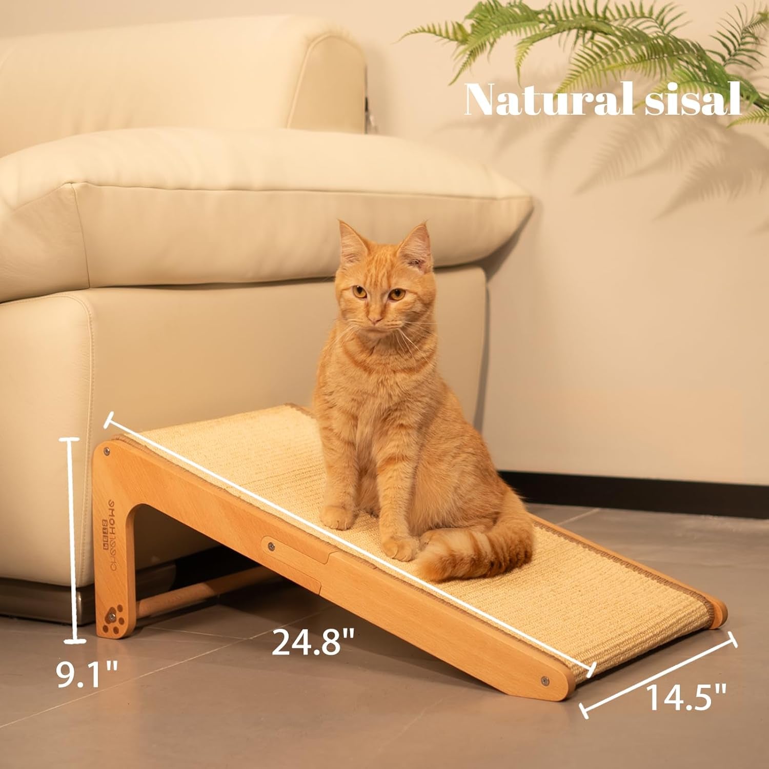 cheerhome-pets-sisal-cat-scratcher-ramp-for-indoor-cats-24-8-l-shape-cat-scratching-post-climbing-vertical-cat-scratch-pad-solid-wooden-cat-furniturestandard