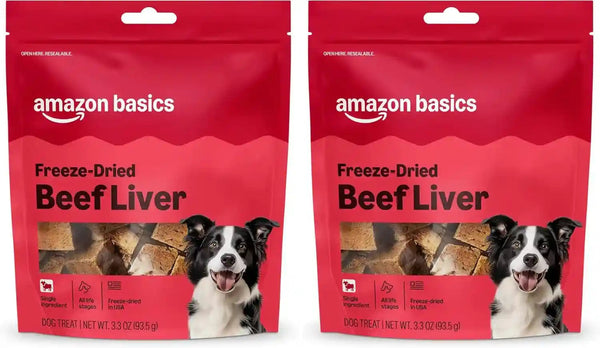 Amazon Basics Freeze-Dried Raw Single Ingredient Dog Treats (Previously Wag), Beef Liver, High Protein, Grain-Free, 3.3 Ounce (Pack of 1), Packaging May Vary13